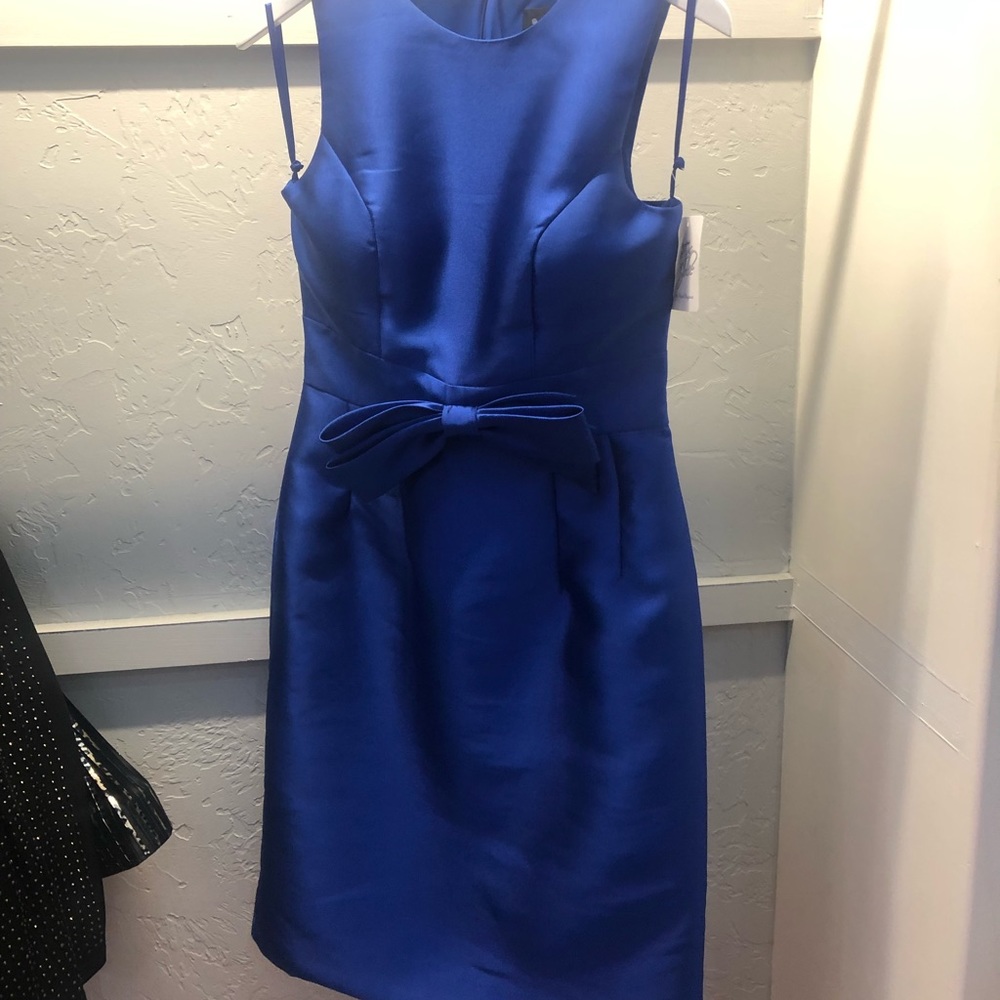 blue bow cocktail dress nwt